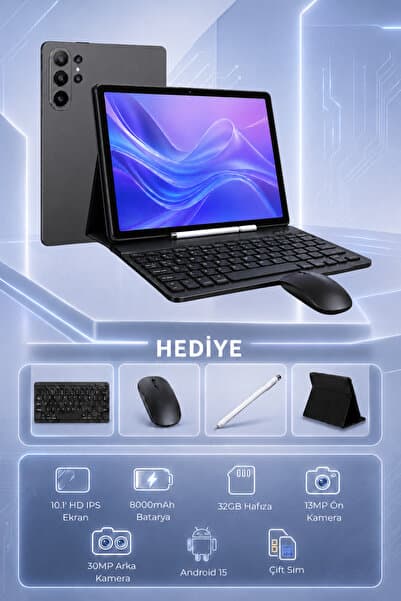 SEYUTECH Android Tablet 4GB/32GB 10.1" 1200*2000 HD Ekran 8000mAh Klavye Mouse Kılıf Kalem Hediyeli Tablet