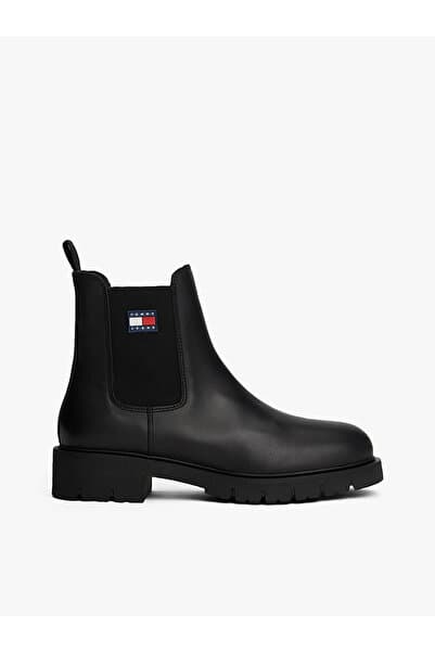 Tommy Hilfiger TJW Chelsea Deri Kadın Siyah Bot EN0EN02825BDS