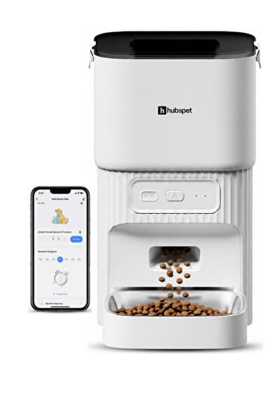 Hubspet Akıllı Otomatik Mama Kabı Kedi Köpek WiFi Kontrollü 4L Paslanmaz Çelik Ses Kayıtlı