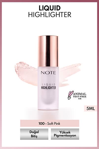 Note Cosmetics Liquid Highlighter Nemlendirici Etkili Likit Aydınlatıcı - 100 Soft Pink