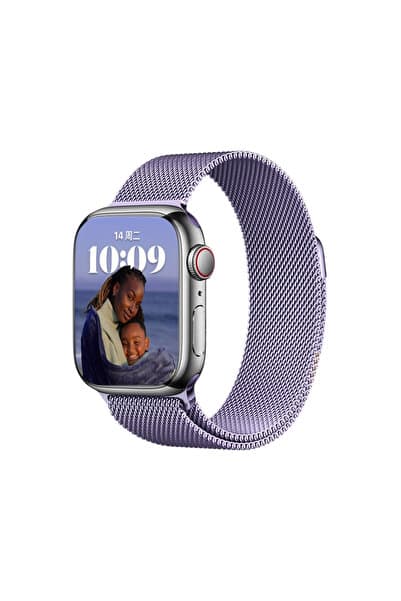 WONEW Apple Watch Metal Kayış 42/44/45 Lila Apple Watch Kayışı – Kırmızı