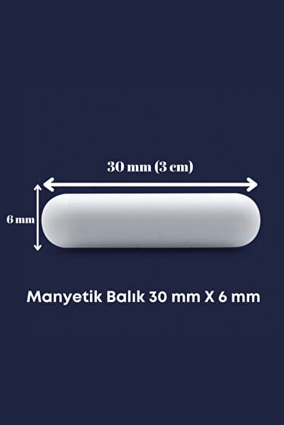 Mr. Crowley Manyetik Balık 30mmx 6 mm PTFE Silindirik Laboratuvar