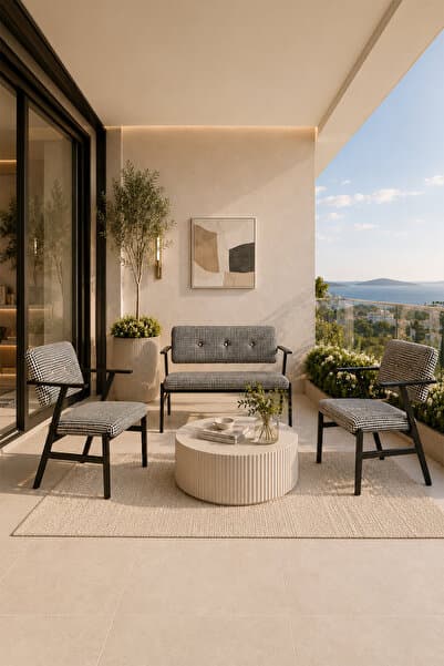 Avmpark OPERA Bahçe & Balkon Oturma Grubu Kaz Ayağı 2 Tekli Koltuk, 1 İkili Koltuk 2+1+1 Çay Seti