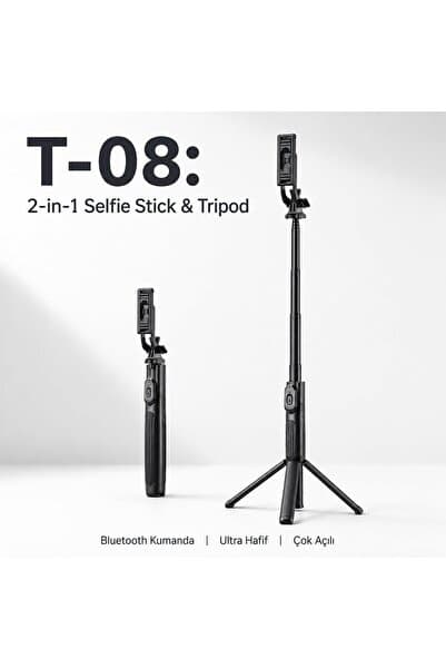 ArTek Elektronik Bluetooth Selfie Çubuğu – Tripod Ayaklı + Katlanabilir + Uzaktan Kumandalı (150 cm)