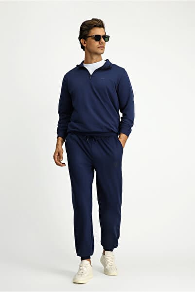 Kiğılı Regular Fit Pamuklu Düz Beli Lastikli Bağcıklı Sweatpant