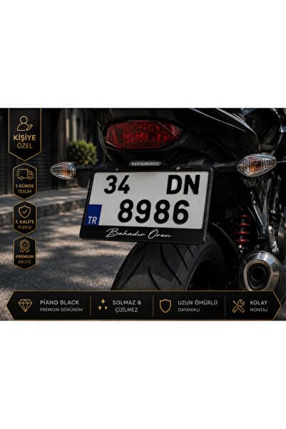 Genel Markalar Kişiye Özel Piano Black Kaplamalı Pleksi 1. Kalite Premium Motosiklet Plakalık