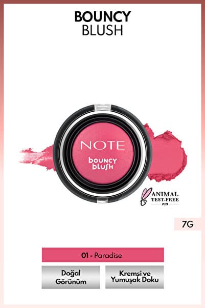 Note Cosmetics Bouncy Blush Yumuşak Kremsi Allık - 01 Paradise