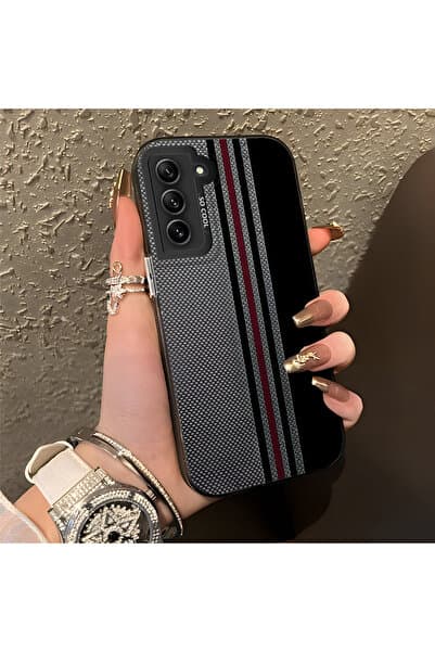 CHICASELUX Samsung Galaxy S21 FE Uyumlu Yüksek Kaliteli Şık Dikey Şerit Desen Sert Kılıf, Darbe Koruması