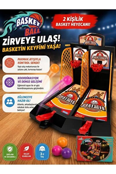 Genel Markalar 2 Kişilik Mini Basketbol Oyunu Parmak Basketbol Masaüstü Çocuk Oyuncağı