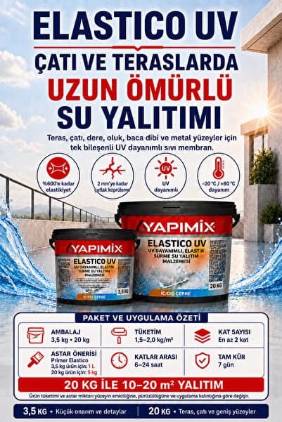 YAPIMİX Elastico Uv - Elastımerik Uv Dayanımlı Sürme Su Yalıtım Malzemesi