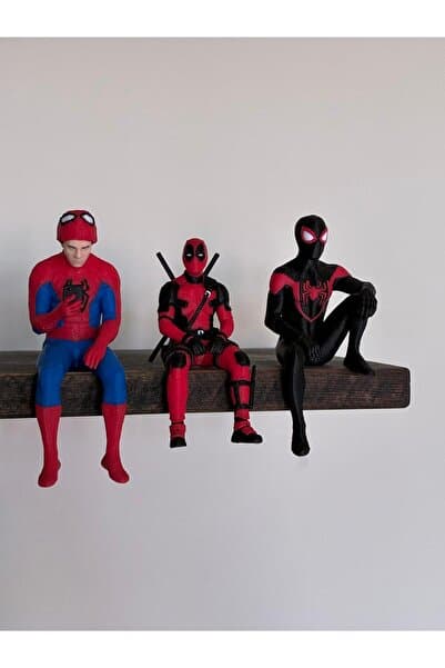 Edoka Tasarım Spider-Man 3'lü Set - Deadpool, Miles Morales, New Brand Film Figür