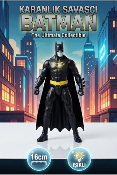 Tıfıl Toys Karanlık Savaşçı Batman Detaylı Işıklı Özellikli 16 CM Figür Oyuncak