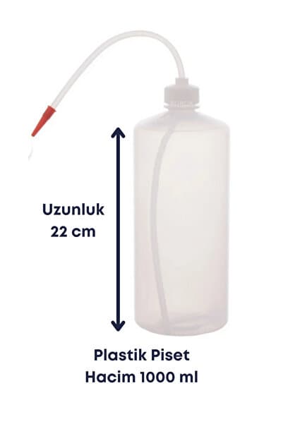 Mr. Crowley Piset 1000 ml Yıkama Şişesi Laboratuvar Kullanıma Uygun