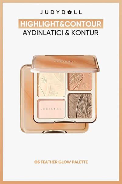JUDYDOLL Highlighter & Contour Paleti 05 Feather Glow Palette | Aydınlatıcı ve Kontür Yüz Paleti