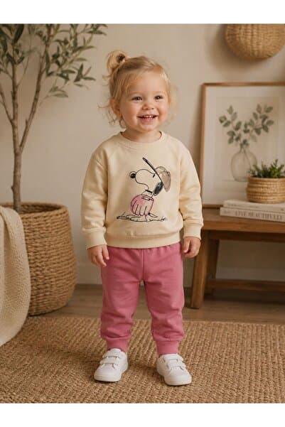 Organic Product DimpleBaby Bebek Karakter Baskılı Günlük Eşofman Takımı 0-24 Ay