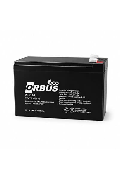 ORBUS ECO 12V 7Ah Kuru Akü – Bakımsız, Sızdırmaz Akü