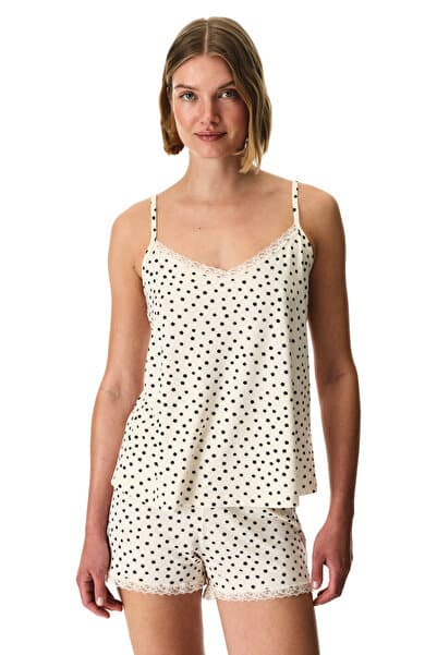 Penti Bej Fleur Çiçekli Dantelli Şort Pijama Takımı