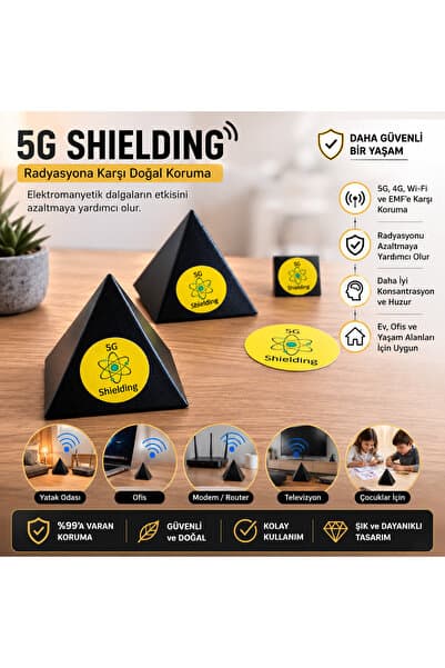 Genel Markalar Radyasyon Önleyici Onaylı Masaüstü,Oda İçin Dekoratif Prizma 3' Lü Set 5g-shıeldıng