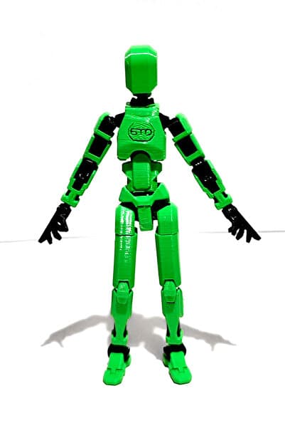 Grand TALİSMAN Oynar Eklemli Hareketli Robot Oyuncak Aksiyon Figürü 3D Baskı dummy 13 cm (Montajlı-YEŞİL)