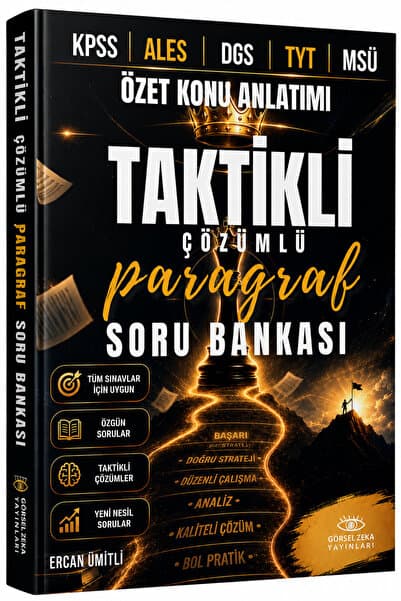 GÖRSEL ZEKA YAYINLARI KPSS ALES DGS TYT MSÜ ÖZET KONU ANLATIMLI TAKTİKLİ ÇÖZÜMLÜ PARAGRAF SORU BANKASI