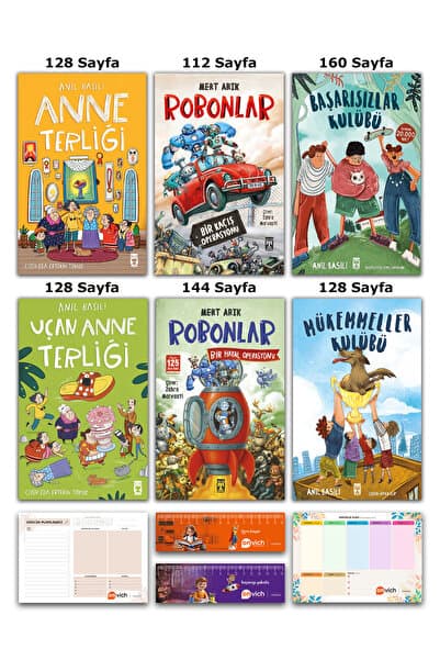 İlk Genç Timaş 4. ve 5. Sınıf Robonlar Başarısızlar Kulübü Mükemmeller Kulübü Uçan Anne Terliği Anne Terliği Set 6 Kitap