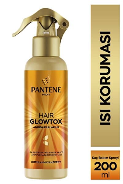 Pantene Hair Glowtox Parlaklık Veren Saç Spreyi, Elektriklenme Karşıtı ve Isı Koruyucu 200ml