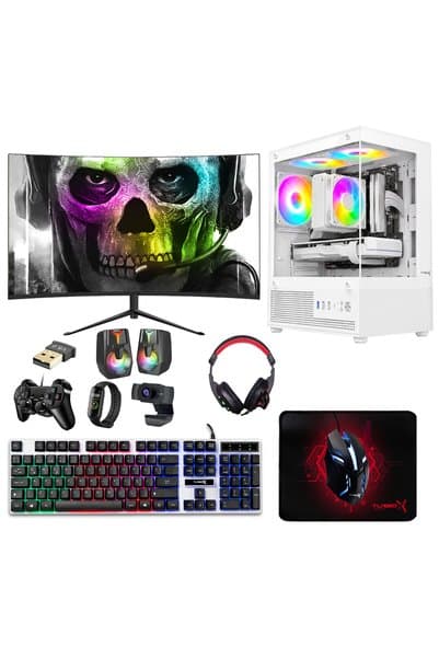 TURBOX Tx9562 Ryzen 5 5500 16GB DDR4 512GB SSD 4GB RX560 23.8 Curved Monitör Masaüstü Oyun Oem Paket