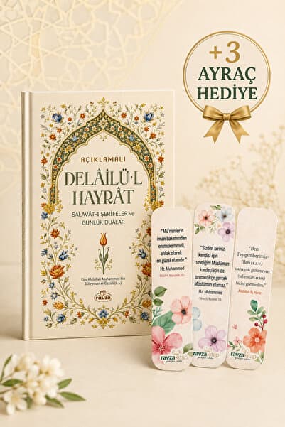 Ravza Yayınları Açıklamalı Delailül Hayrat Salavatı Şerifeler ve Günlük Dualar Hal Meselesi Üçlü Ayraç Hediye