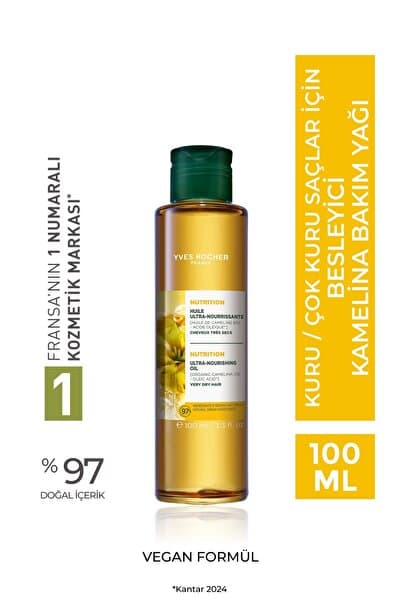 Yves Rocher Besleyici Kamelina Bakım Yağı - Kuru Çok Kuru Saçlar / Nutrition - Vegan -100ml