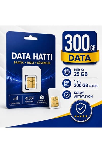 Heiman 4G Turkcell 300 GB Sim Kartı 1 Yıllık Tek Ödeme Data m2m Hattı Güvenlik Kamerası Hattı
