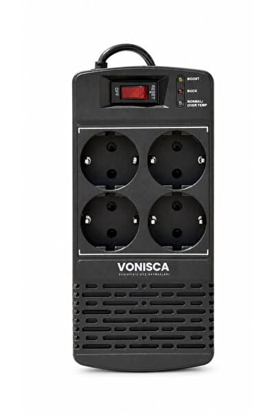 VONISCA KESİNTİSİZ GÜÇ KAYNAKLARI Vonisca SR-1200 AVR 1200VA 600W 4 Prizli Otomatik Voltaj Buzdolabı, Kombi TV Regülatörü