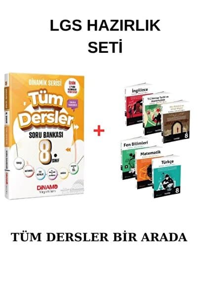 dinamo yayınları LGS Hazırlık Seti (Dinamo Yayınları Tüm Dersler Soru Bankası + Konu özetli 6 Kitap Hediyeli)
