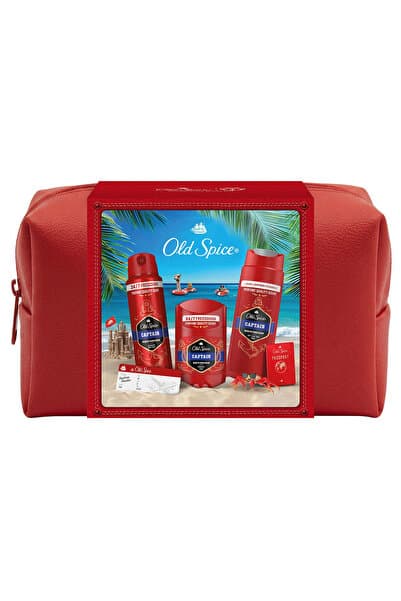 Old Spice Captain Çantalı Erkek Hediye Seti :Stick Deo 50 ml, Sprey Deo 150 ml, Duş Jeli 250ml