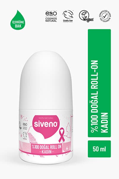 Siveno %100 Doğal Roll On Kadın Deodorant Ter Kokusu Önleyici Bitkisel Leke Bırakmayan Vegan 50 ml