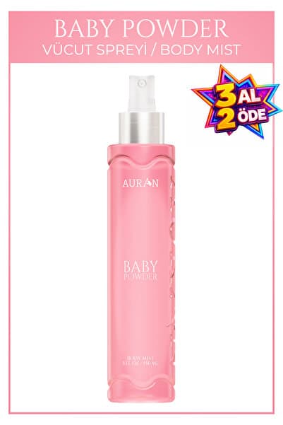 AURAN Bebek Pudrası Parfümlü Kadın Vücut Spreyi Bebeksi ve Etkileyici Vücut Misti Body Mist Spray 150ml