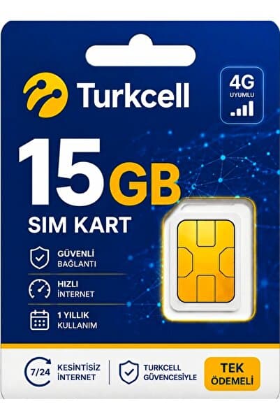 Turkcell 4g aylık 15 gb m2 hat 1 yıllık tek ödeme güvenlik kamerası için