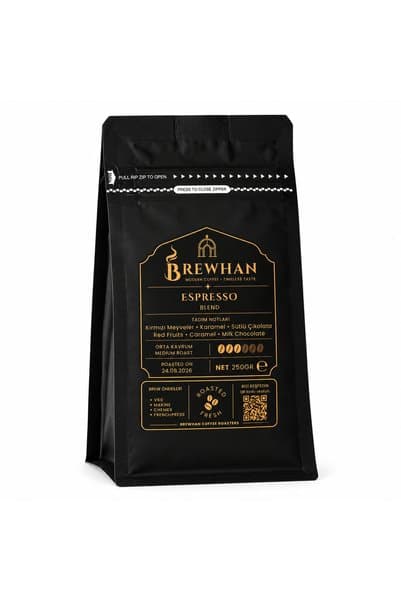 Brewhan Espresso Çekirdek Kahve 250 g | Espresso Blend | Orta Kavrum