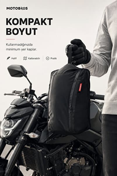 Motobros Motosiklet Çanta Su Geçirmez Katlanabilir Motosiklet Sırt Çantası Kask Sığabilen Motorcu Çantası 25 Litre