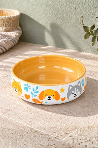 Pawicci Kedi Köpek Mama ve Su Kabı Seramik Kase 600 ml Tekli Porselen Saglikli Beslenme Kabi