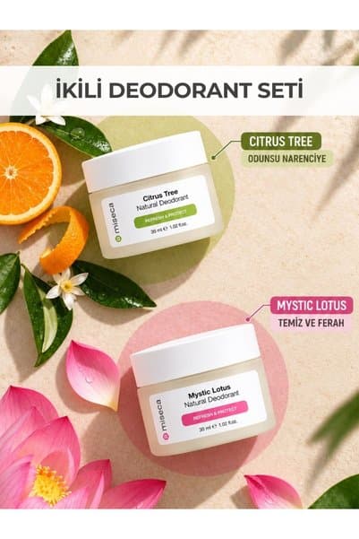 miseca İkili Doğal Deodorant Seti | Mystic Lotus - Citrus Tree