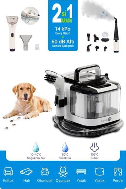 Livenzi SY-F01A Halı ve Koltuk Yıkama & Buharlı Temizlik Makinesi 2'si 1 Arada