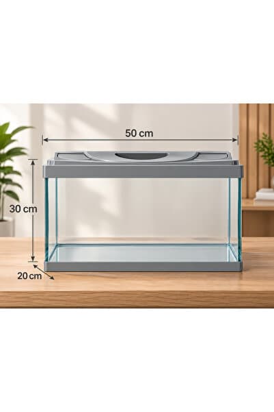 PKR Akvaryum 50 cm gri 30 litre 4 mm cam