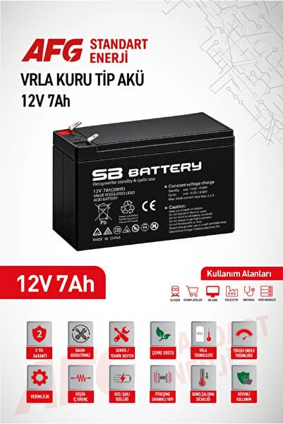 SB BATTERY 12V 7AH BAKIMSIZ KURU AKÜ