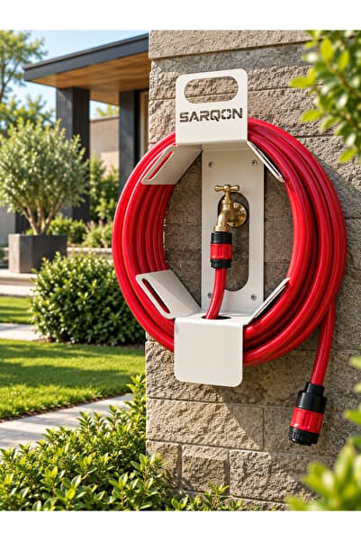 Genel Markalar SARQON M20 Metal Bahçe Hortum Askısı ve Düzenleyici – Musluk Bağlantılı Duvar Tipi Hortum Tutucu – 52,5 x 27 cm
