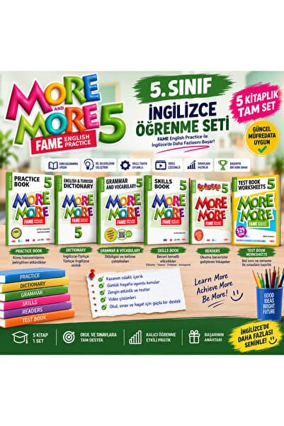 Kurmay Yayınları More And More 5. Sınıf İngilizce Öğrenme Seti – 5 Kitap Tam Set – FAME English Practice