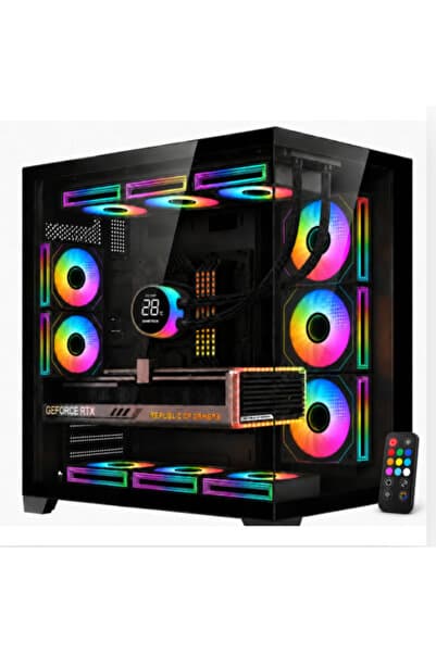 GAMETECH PRIME PRO 8x120MM ARGB AYNALI FANLI KUMANDALI SİYAH OYUNCU KASASI