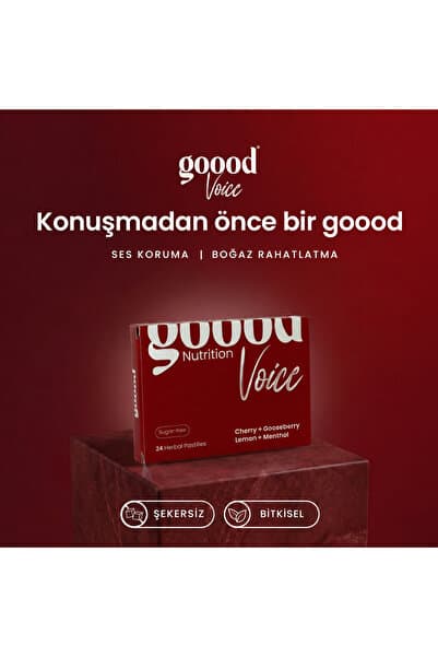 Goood Nutrition Goood Voice Boğaz Rahatlatıcı Bitkisel 24'lü Pastil (Ses Koruma & Nemlendirme)