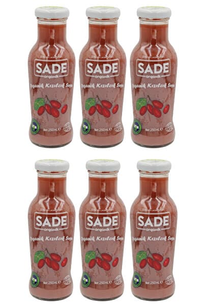 Sade Organik Kızılcık Suyu 250ml 6'lı