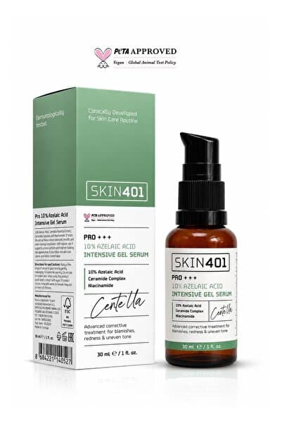 Skin401 PRO %10 Azelaik Asit Yoğun Bakım Jel Serum 30 ml | Leke ve Kızarıklık Karşıtı, Akneye Eğilimli Ciltler İçin