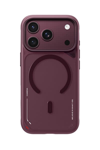 BLUEO Frosted Burgonya rengi iPhone 18 Pro Uyumlu Kılıf | MagSafe Özellikli & Standlı Isı Dağıtıcı Mat ve Leke Tutmaz